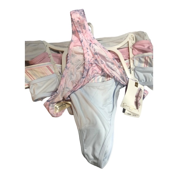 Jessica Simpson 5pk pink blue gray multi thong panties size large new - Picture 4 of 14